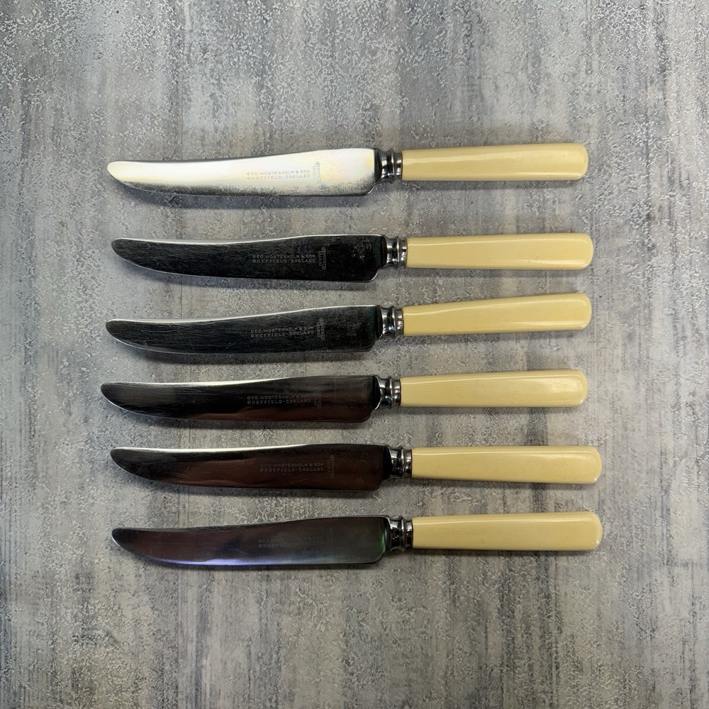 Geo Westenholm & Son Sheffield Cutlery Faux Bone Butter Knive England Firth